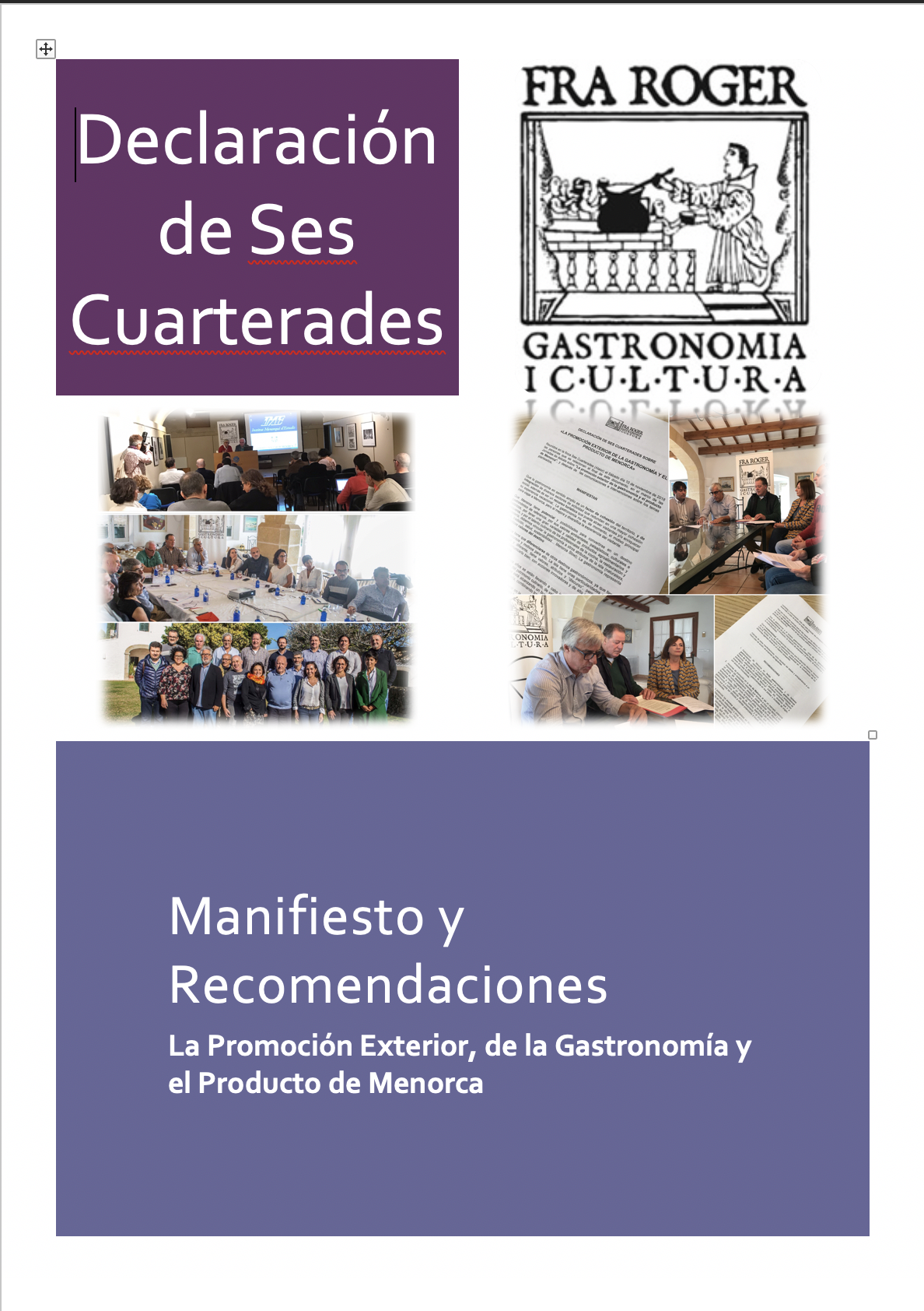 Declaración de "Ses Cuarterades"